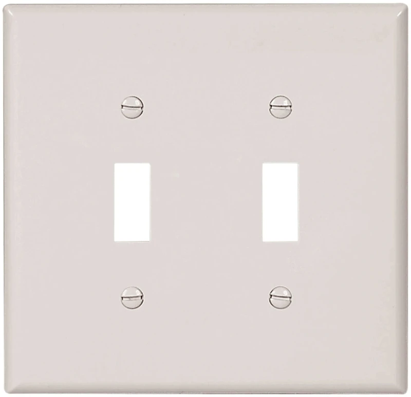 2 Gang Jumbo Wall Plate, High Gloss Finish, 5.25 X 5.313 In.