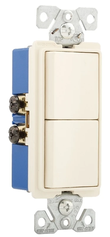 7728la-sp Commercial-grade Decorator Combination Switch And Receptacle In Almond
