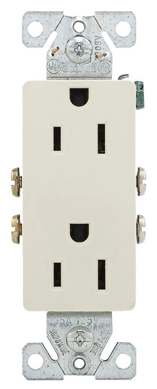 Arrow Hart Duplex Receptacle Wallplate, Light Almond, 125v, 15a, 2 Pole, 3 Wires