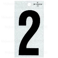 3 Inch Black Reflective Straight Narrow Numbers - Set Of Two