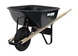 C6k Steel Wheelbarrow, 6 Cubic Feet Capacity, Durable Steel Construction