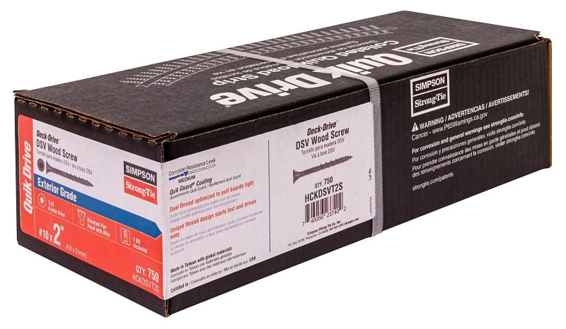 Deck-drive Dsv Wood Screw No. 10 X 2 Inch For Decking