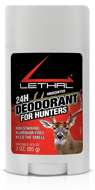 Lethal 24 Hour Unscented Deodorant Stick, Solid Gel, 3 Ounce, Model 942667-3z24