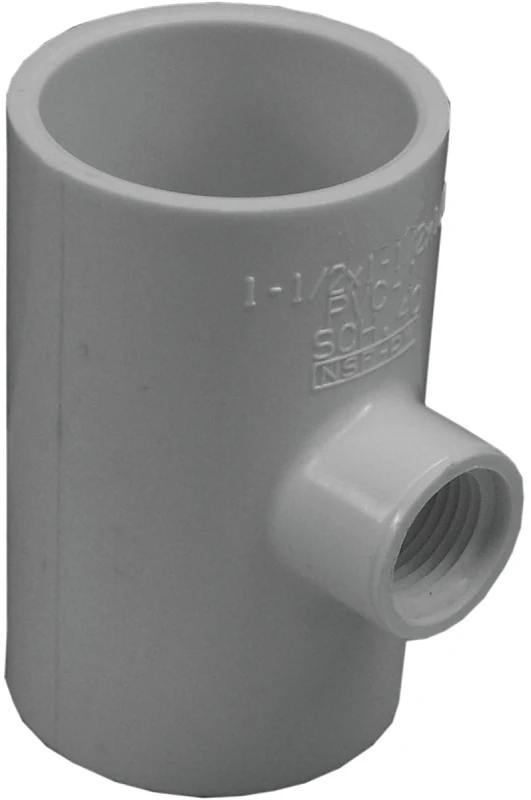 Pvc Tee Fitting 1-1/2 Inch Slip X 1-1/2 Inch Slip X 1/2 Inch Fip