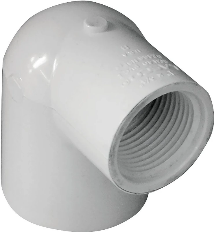 90 Degree Pvc Slip Elbow Fitting 1 Inch X 3/4 Inch