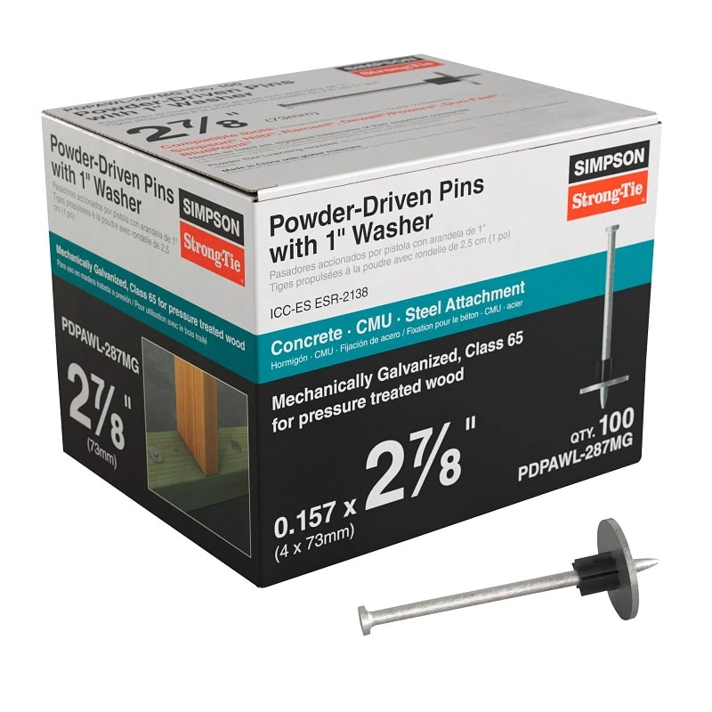 Pdpawl Galvanized Fastening Pin 2-7/8 Inch With Washer