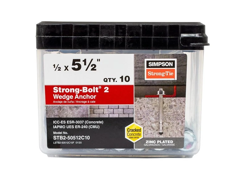 Wedge Anchor Zinc Galvanized 1/2 Inch X 5-1/2 Inch