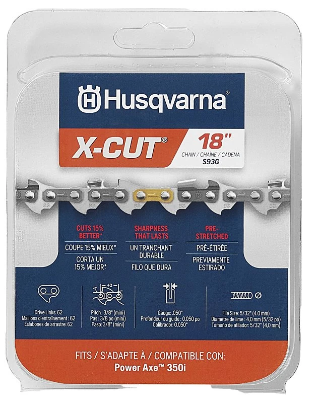 X-cut S93g Chainsaw Chain, 18 In Length, 0.05 Gauge, 3/8 In Pitch