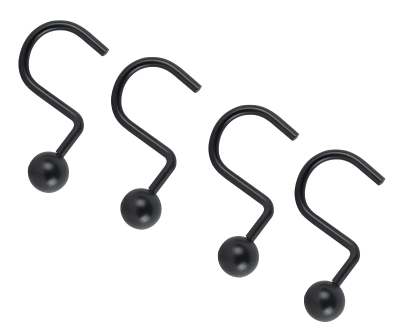 Matte Black Shower Curtain Hooks - Simple Spaces Model Sd-cbh-bk