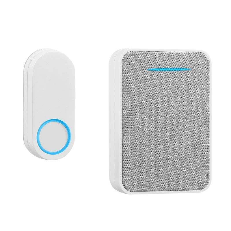 Wireless Doorbell Kit With 10 Sounds, Battery Powered, White Plastic