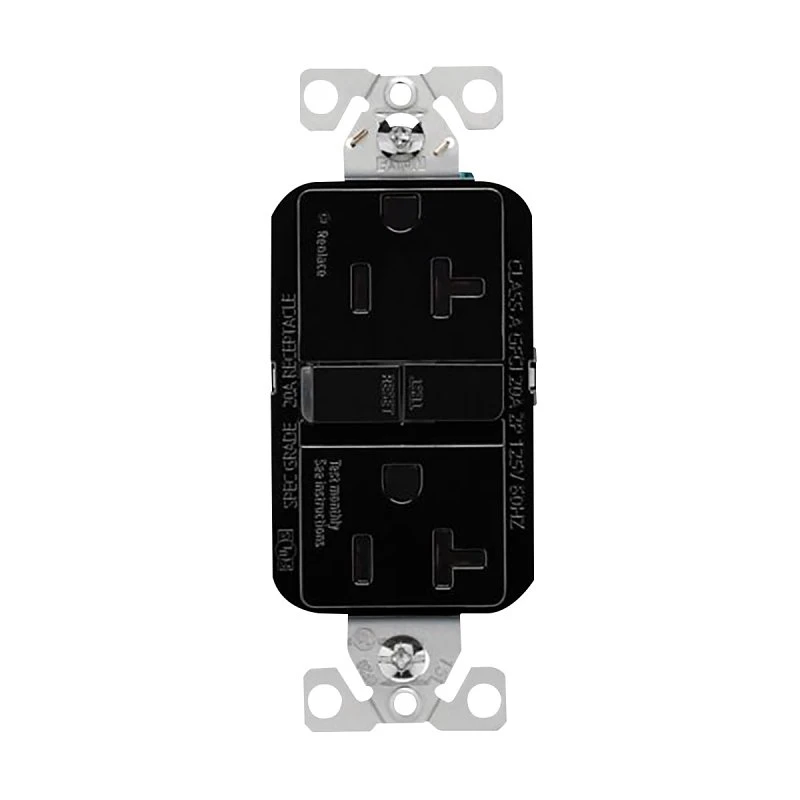 Eaton Gfci Receptacle 20 Amp 125 Volt Black Self-test Nema 5-20r