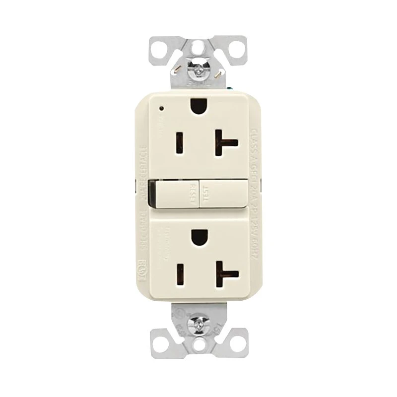 Eaton Gfci Receptacle Light Almond 20 Amp 125 Volt Self-test Model Gf20la