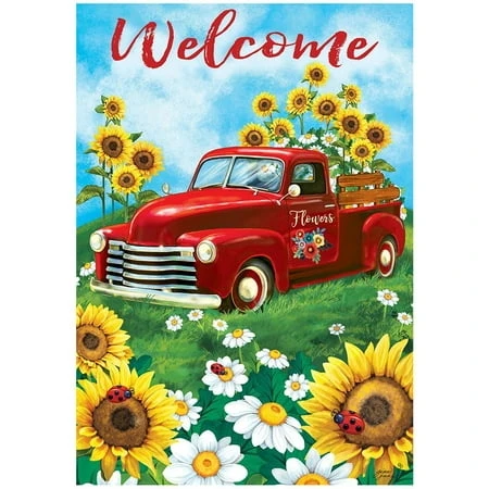 Garden Flag - Sunflower Truck Design For Outdoor Decoration