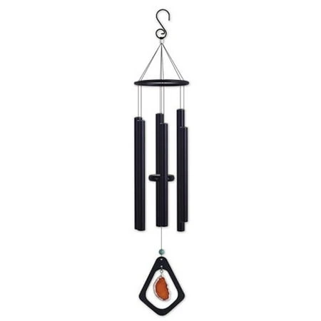 086213 - 42 Inch Orange Agate Stone Wind Chime