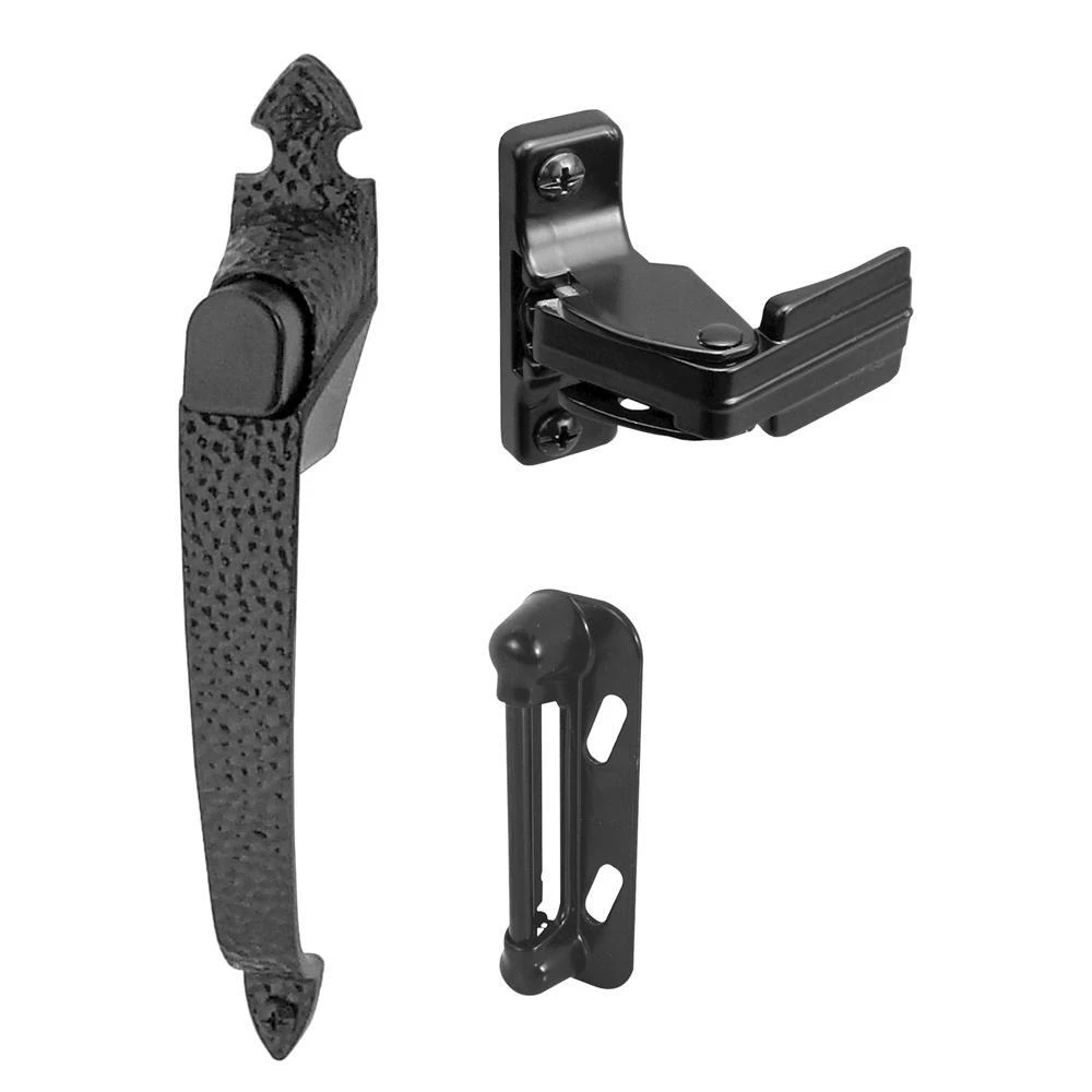 Black Colonial Privacy Locking Screen Door Latch Set Model K 5079
