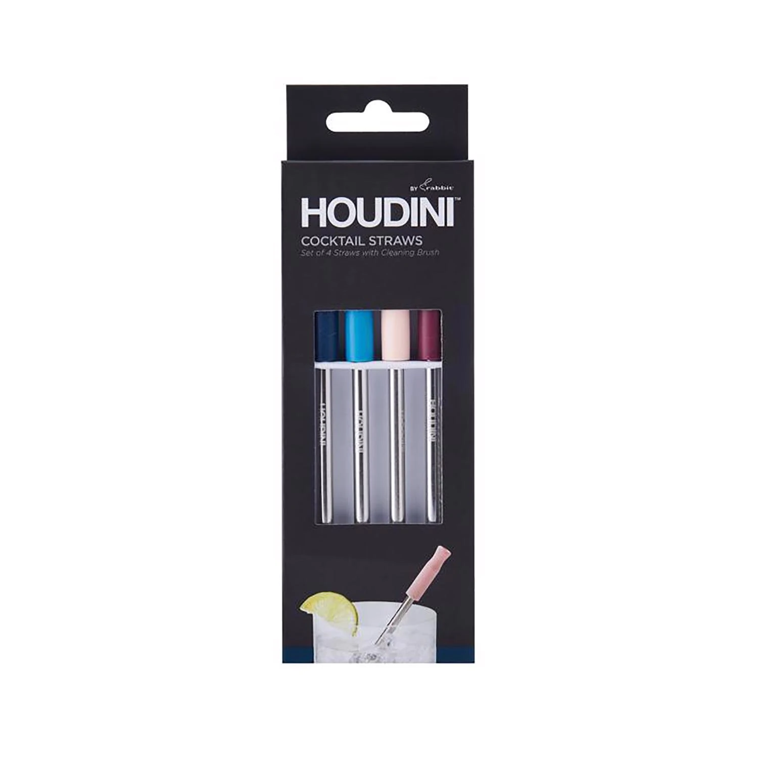 Assorted Stainless Steel And Silicone Cocktail Straws - Set Of 4
