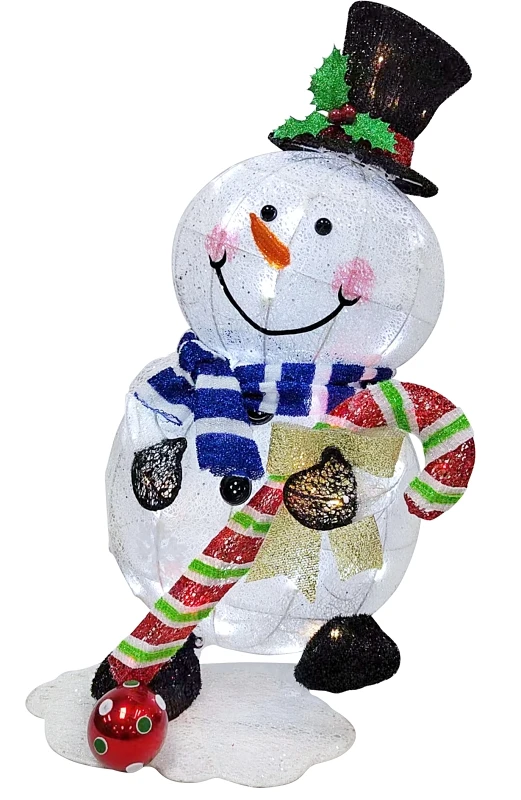 75-yd1038l Lighted Snowman Yard Decor, 32 H, Led Twinkling Lights