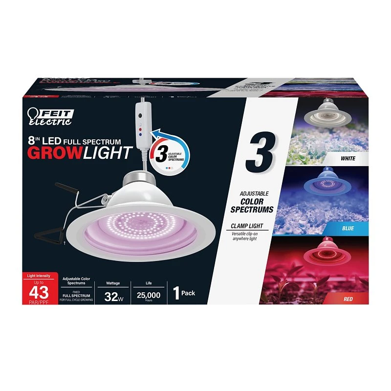 8 Inch Adjustable Clamp Grow Light With Full Spectrum Led