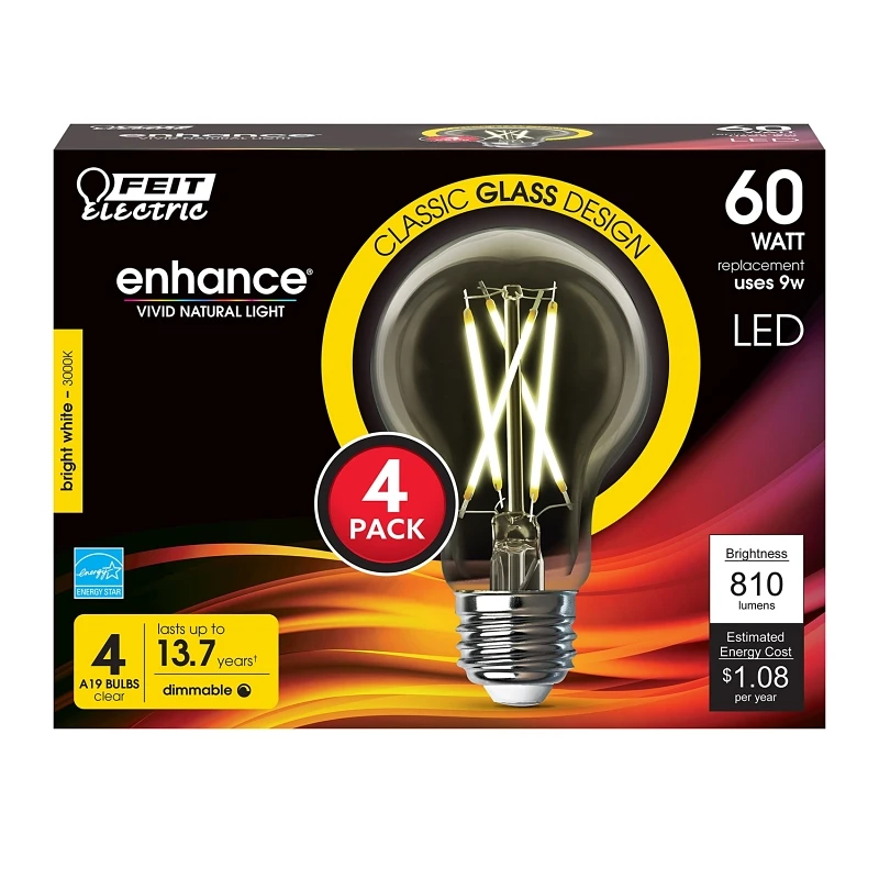 A1960cl930ca/fil Led Filament Light Bulb 60w Equivalent 3000k Bright White