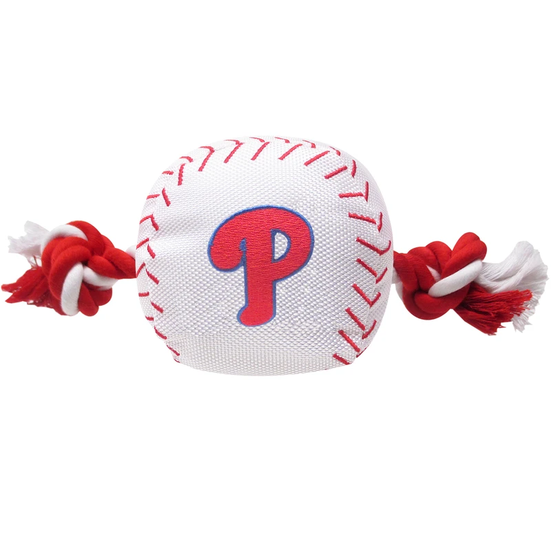 White Philadelphia Phillies Nylon Baseball Tug Dog Toy Php-3105