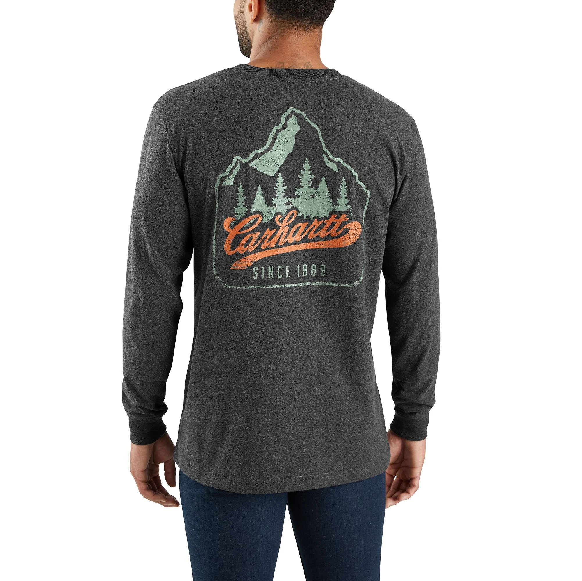 Men's Mountain Patch Long Sleeve Shirt - Carbon Heather - Size Xxl