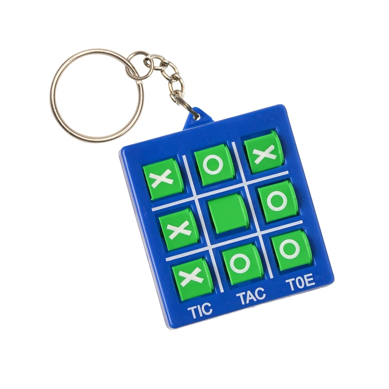 Plastic Tic Tac Toe Key Ring In Blue, Green, And White - Model 50-key0056-00