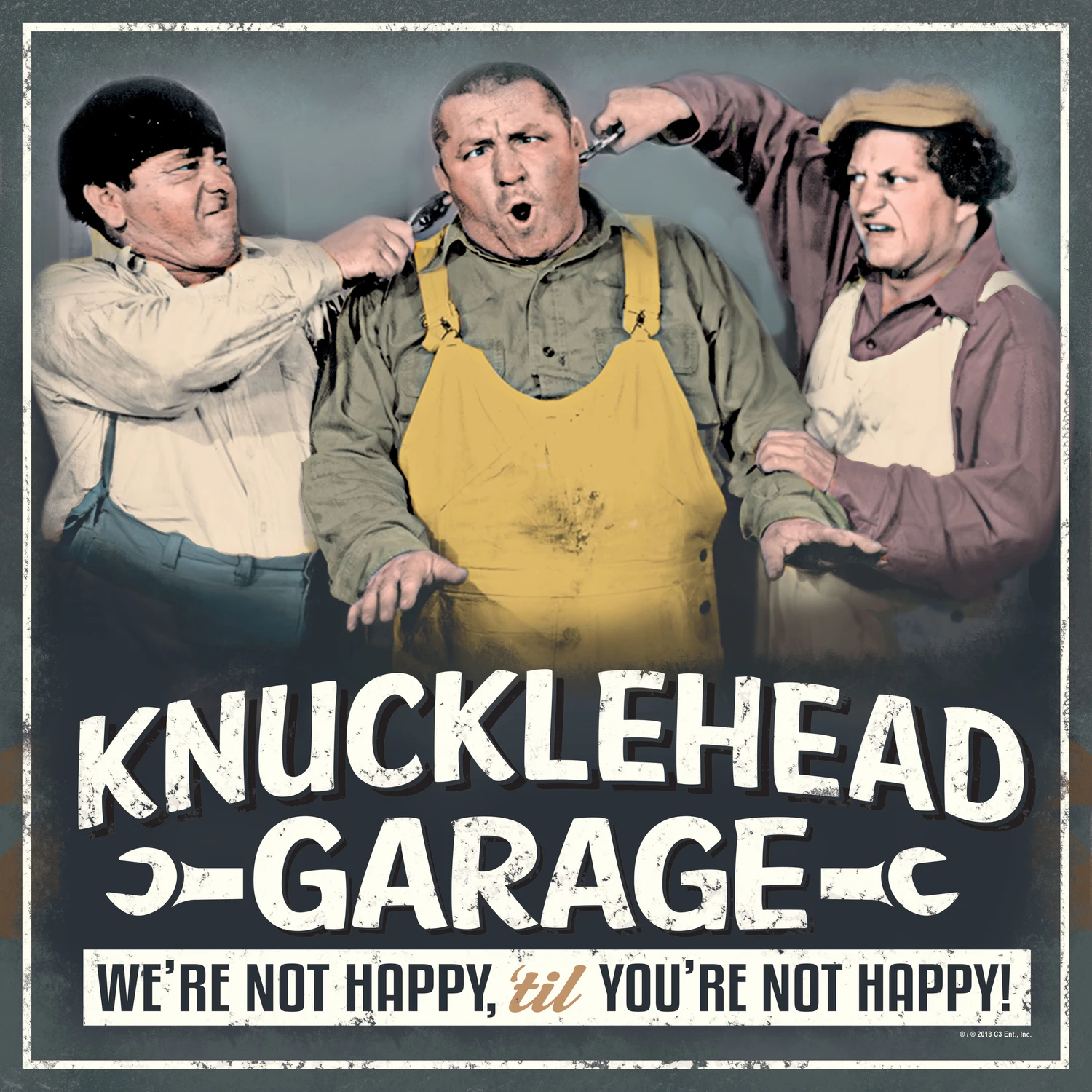 Open Road Brands Three Stooges Knucklehead Garage Sign Tin 1 pk