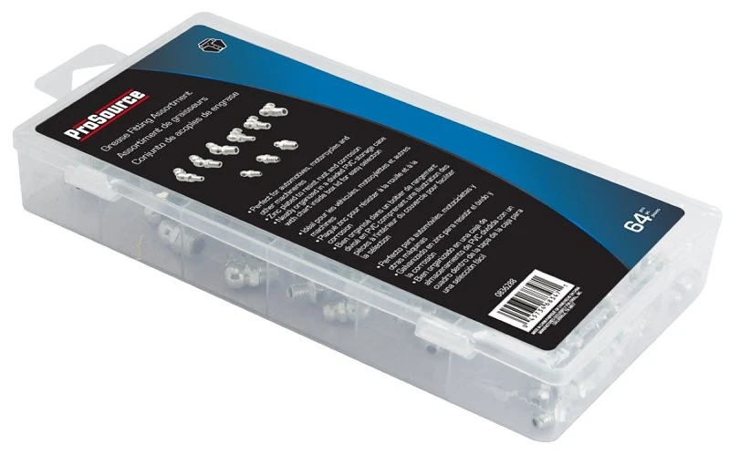 Grease Fitting Assortment 64 Piece In Divided Pvc Storage Case, Model 95384