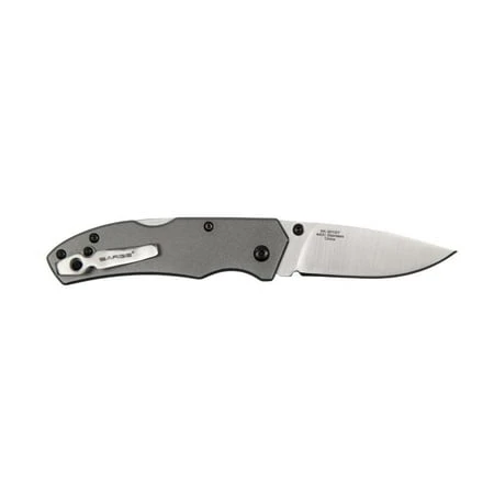 Gray Electro Lightweight Pocket Knife - Lock Back Folder - 440c Stainless Steel