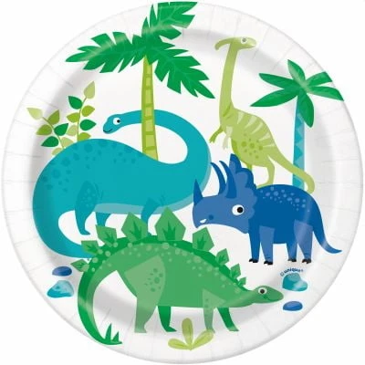 Dinosaurs Round Paper Plates (8 Pcs) - 1 Pack