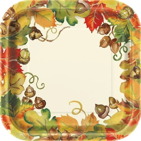 Pumpkins Fall Paper Plates, 7 Inch, 10 Count