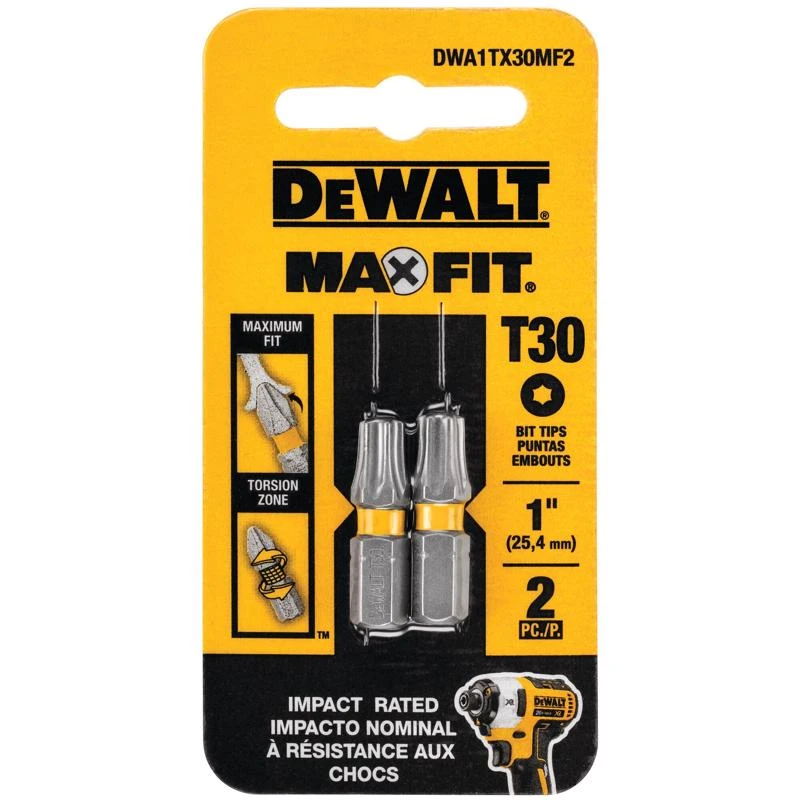 Maxfit Torx #30 X 1 In. L Screwdriver Bit Steel 2 Pk - Dwa1tx30mf2