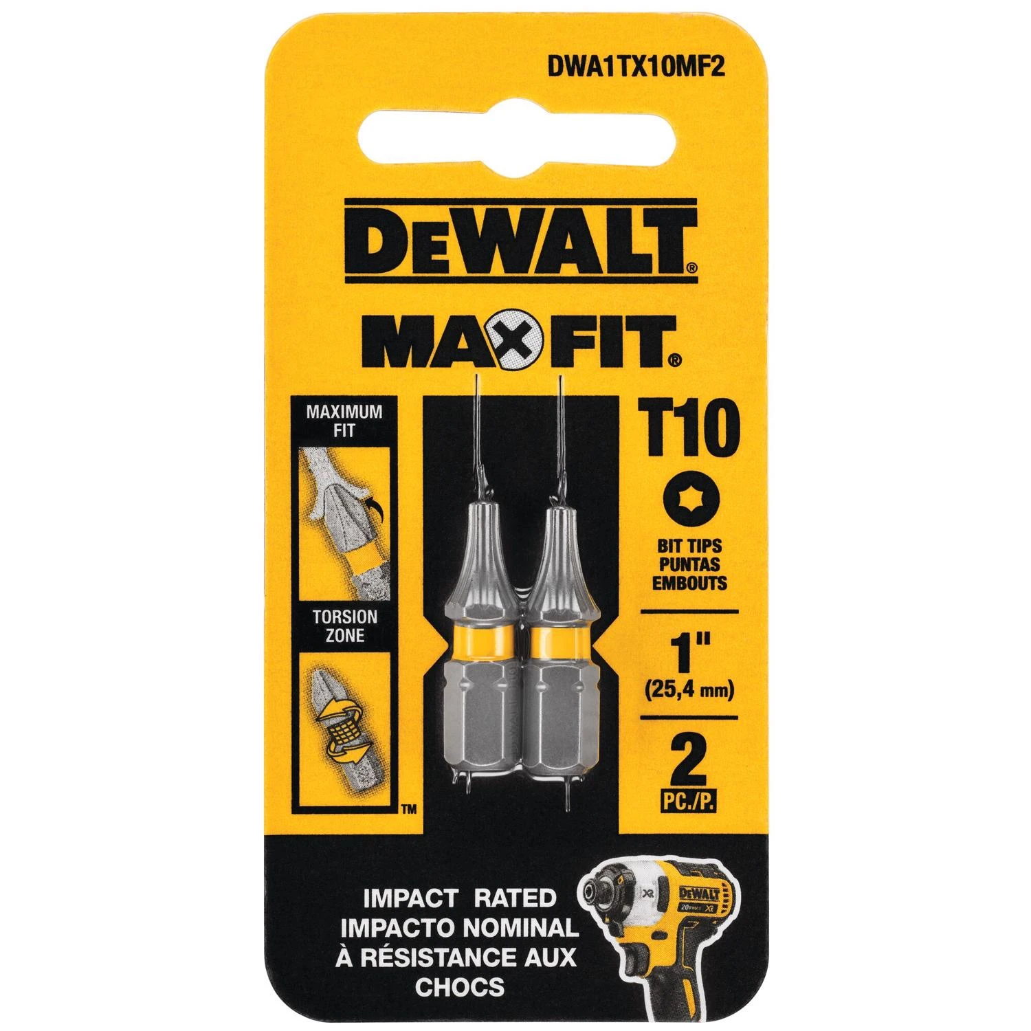 Max Fit Torx #10 X 1 In. L Screwdriver Bit Set Steel 2 Pk - Dwa1tx10mf2