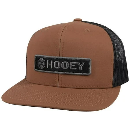 Men's Lockup Water Resistant Adjustable Snapback Mesh Back Trucker Hat - Brown/black