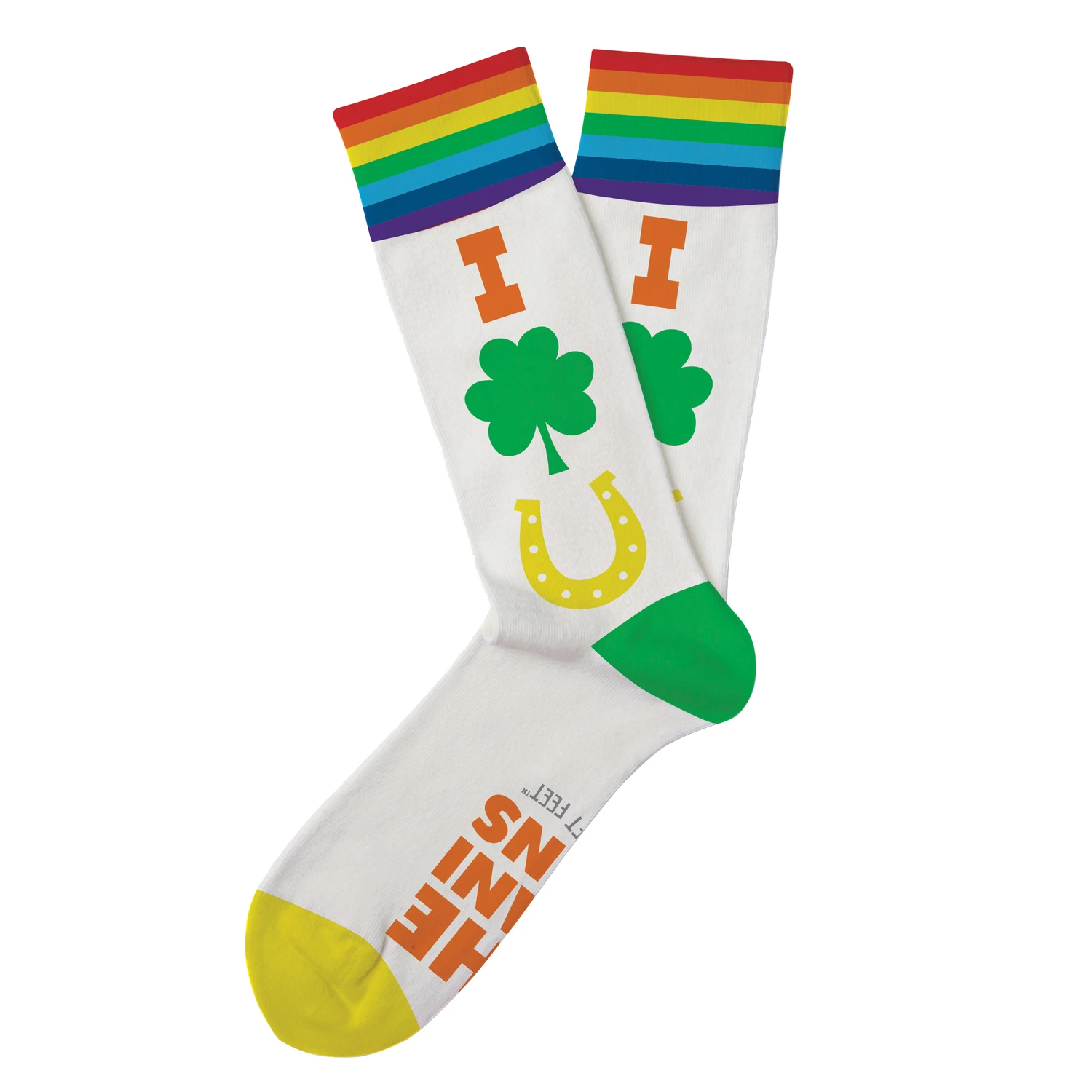Unisex Shamrock Shenanigans Novelty Socks M/l - White