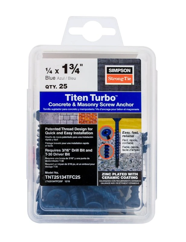 Titen Turbo Screw Anchor 1/4 X 1-3/4 Inches