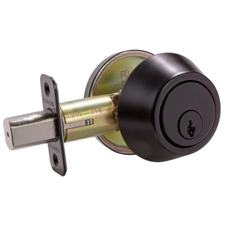 780262 Round Single Cylinder Keyed Entry Deadbolt In Black Finish