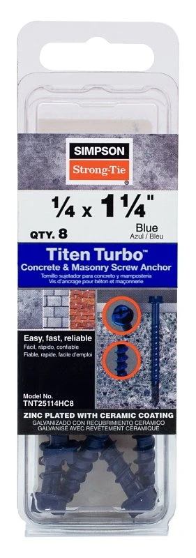 Titen Turbo Screw Anchor 1/4 X 1-1/4 Inch Hex Head
