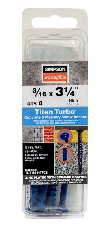 Titen Turbo Screw Anchor 3/16 X 3-1/4 Inch