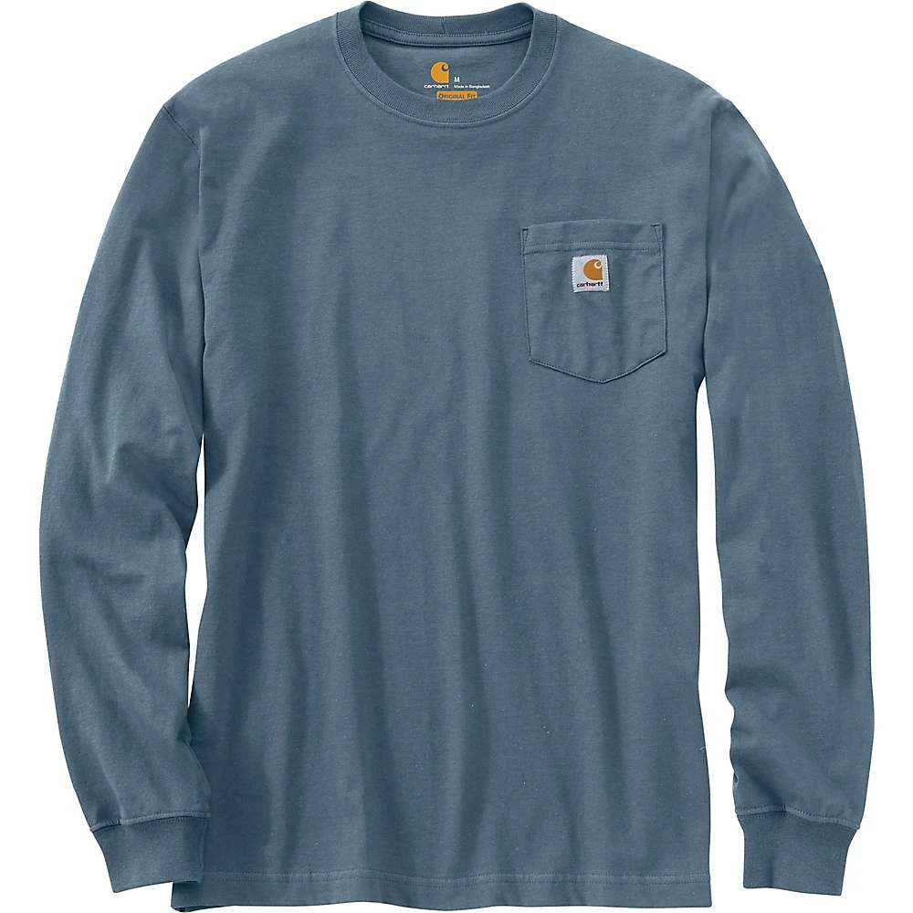 Men's Workwear Dog Graphic Long Sleeve Pocket T-shirt - Xl Regular - Steel Blue