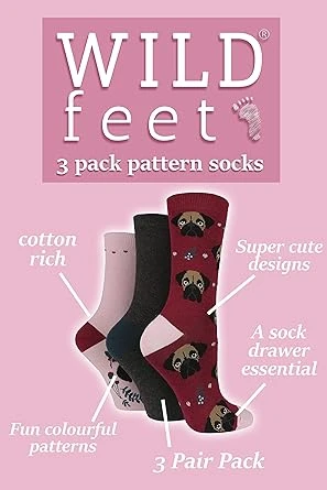 Wild Feet Women's Novelty Socks 3-Pack