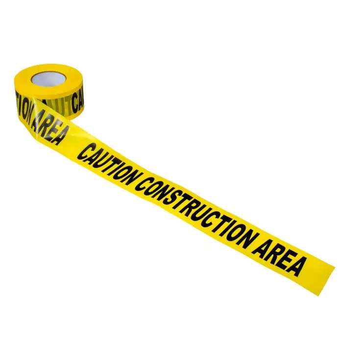 Caution Construction Area Flagging Tape, 3 In X 1000 Ft, 2 Mil Thick
