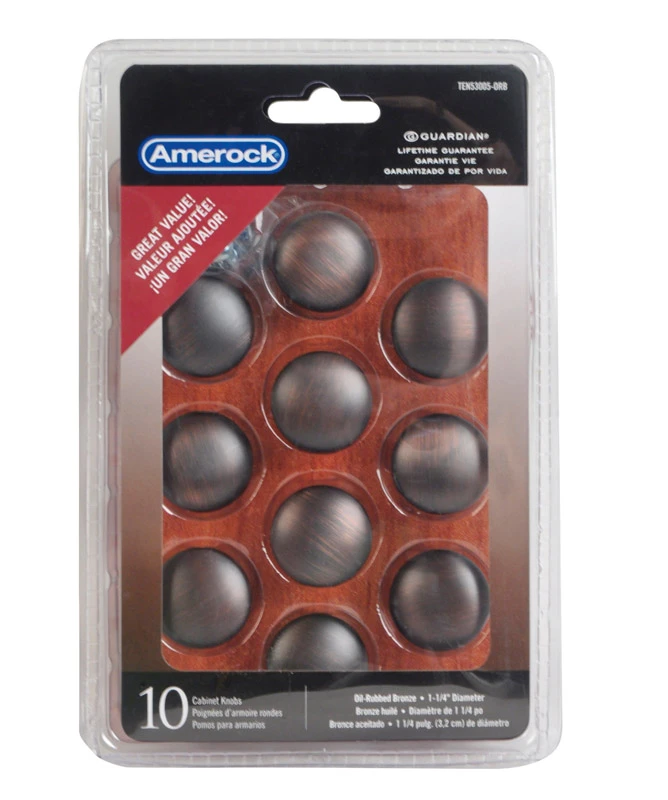 1-1/4 in. D 1-1/8 in. Round Cabinet Knob In Oil Rubbed Bronze Finish - Model 1894160