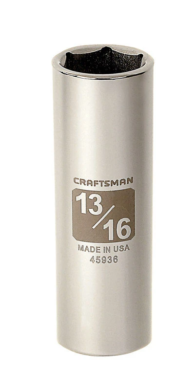 13/16 In. X 1/2 In. Drive Sae 6 Point Deep Socket - 1 Piece