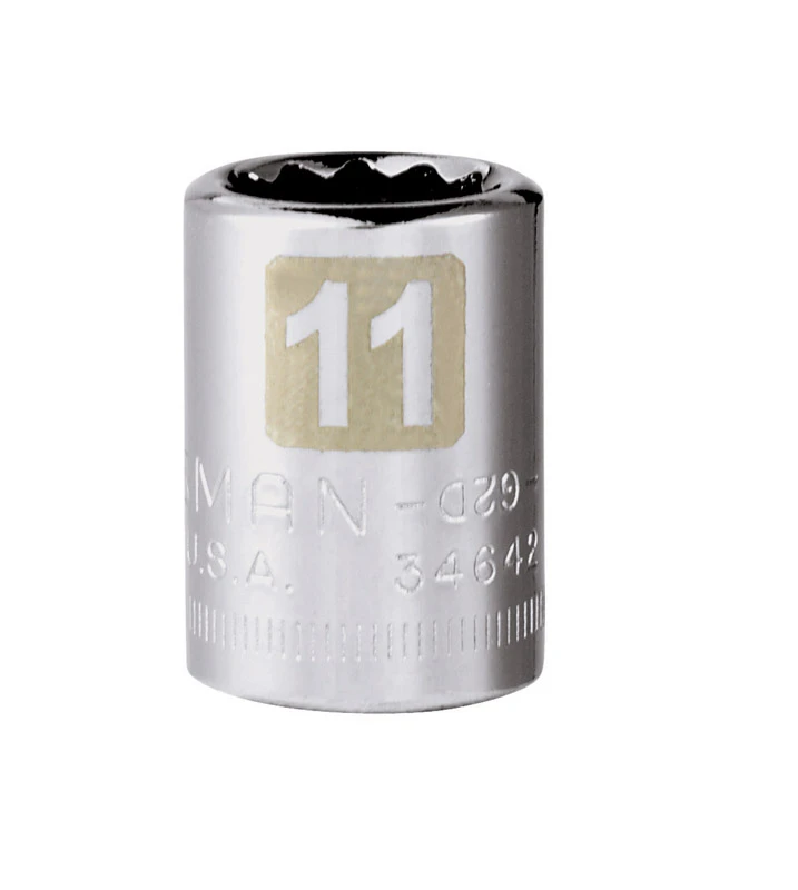 11 Mm X 3/8 In. Drive Metric 12 Point Standard Socket - 1 Piece