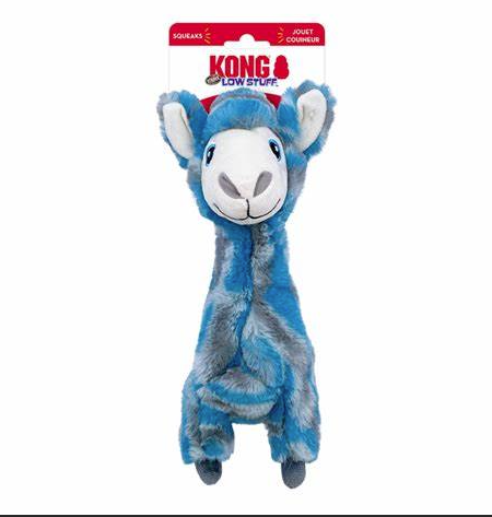 Stripes Low Stuff Llama Dog Toy - Durable Plush With Squeaker
