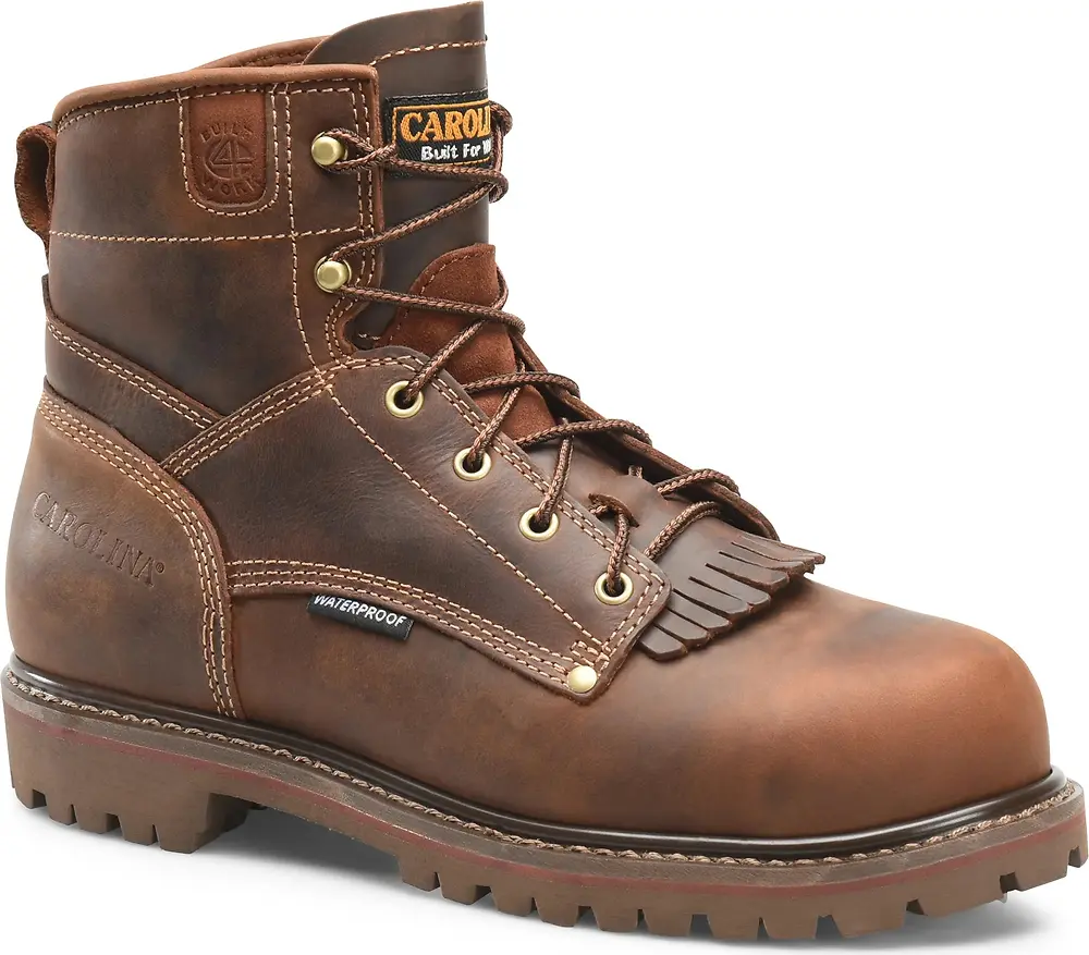 Carolina Men's 6" Waterproof Grizzly Work Boot, Cigar, Size 13 D Us