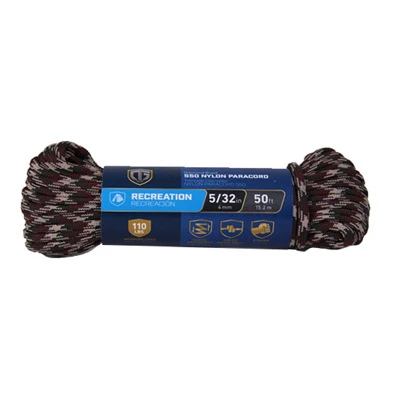 Paracord 550 Nylon Rope Camouflage 5/32 Inch Diameter by 100 Feet Length