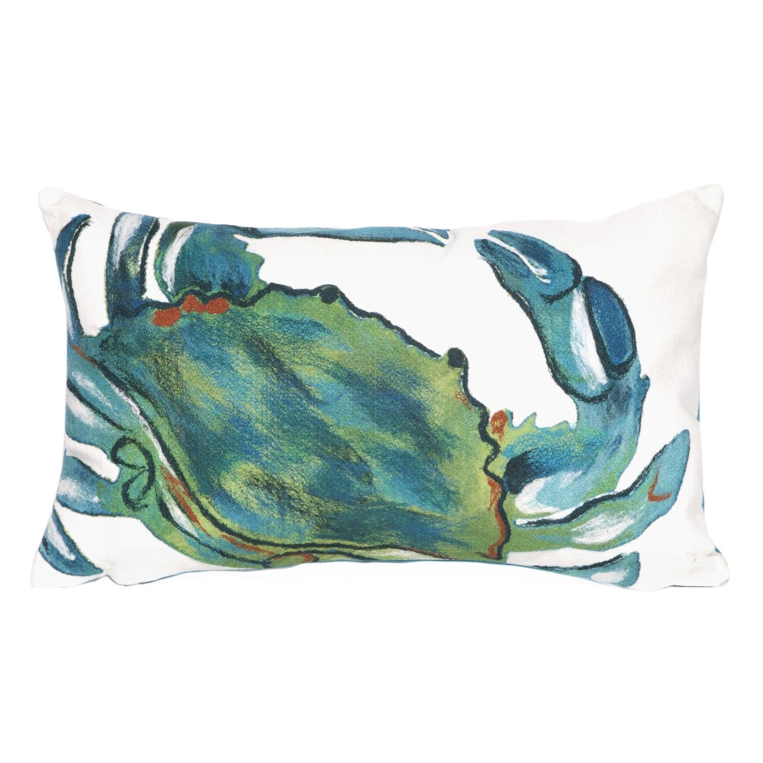 Liora Manne Visions Iii Sea Blue Crab Polyester Throw Pillow 12x2x20 Inches
