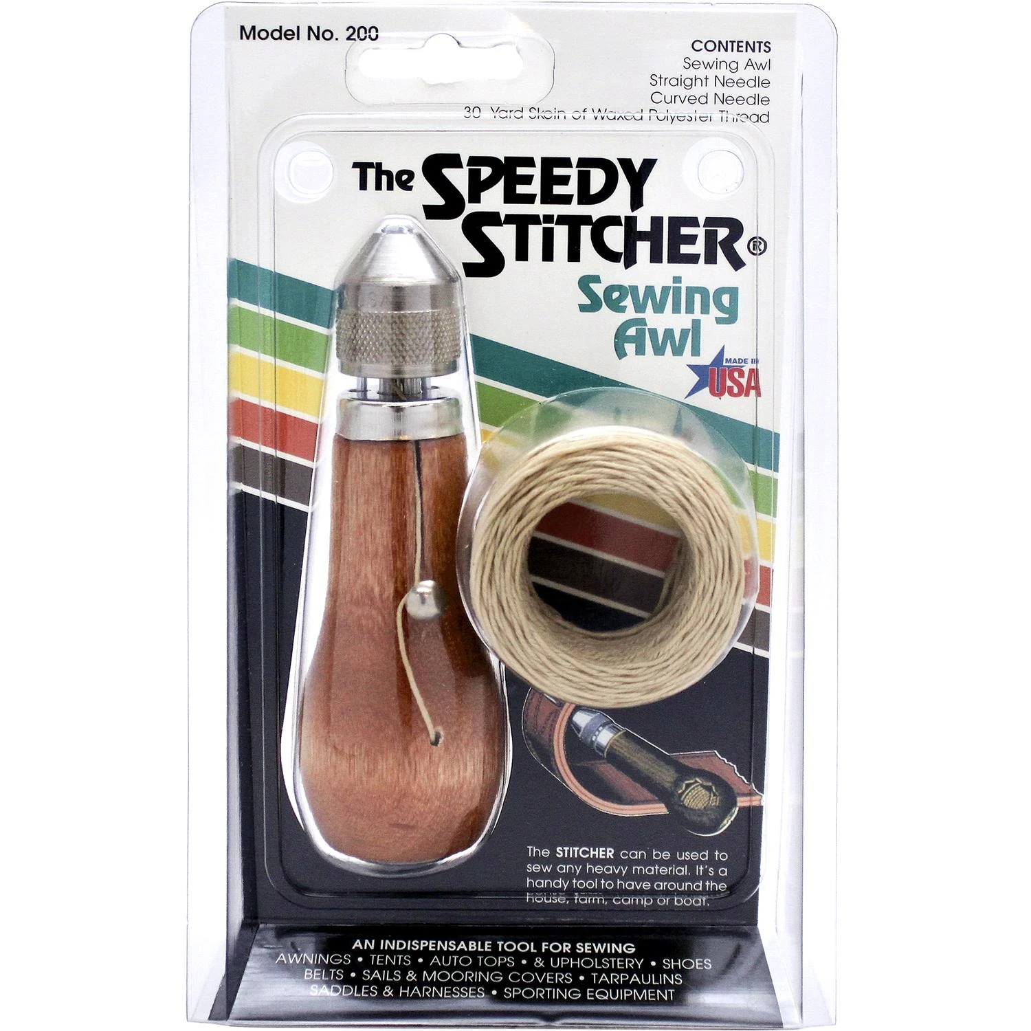 Speedy Stitcher Sewing Awl Kit With Waxed Thread And Needles 1 Piece